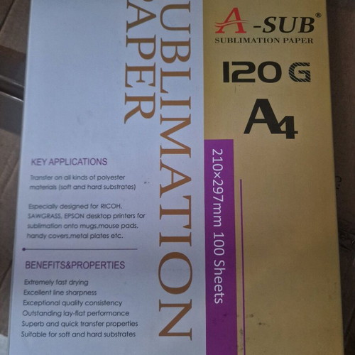 A-SUB sublimation paper new, 100 sheets, 210 x 297 mm