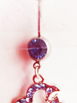 Belly piercing sky blue heart with star new