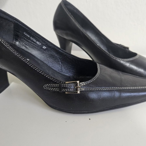 Mario Ponti vintage leather heels size 37 used, black
