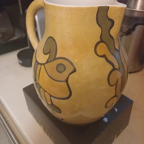 Tanagra ceramic pitcher used, hand-painted