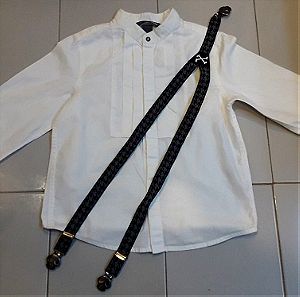 Σετ πουκάμισο λευκό + τιράντες H&M
