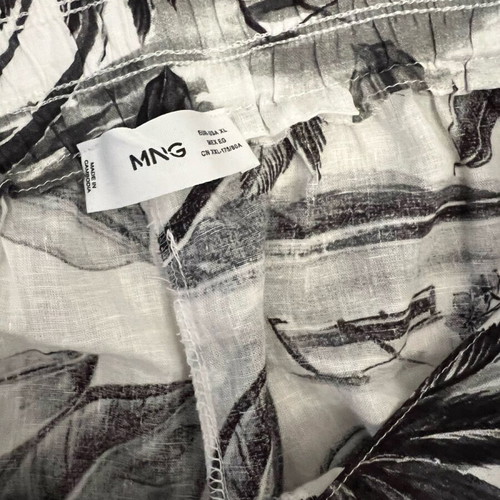 Mango women's summer pants with wide legs and Hawaiian print XL like new