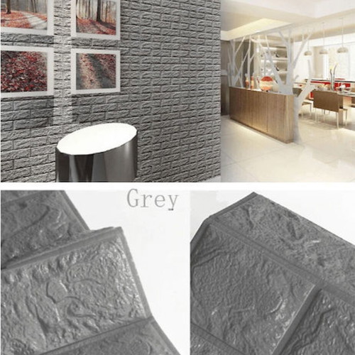 3D wall stickers gray set of 10 pieces 75x70cm