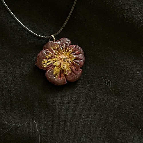 Handmade purple flower necklace