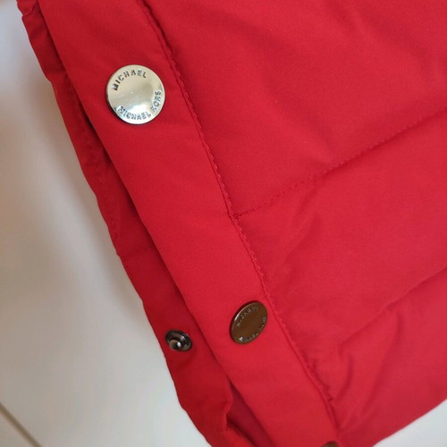 Michael Kors long red puffer jacket size L brand new