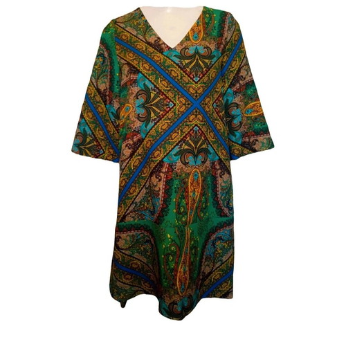 Biancoghiaccio paisley-print kaftan dress boho chic, like new, size M