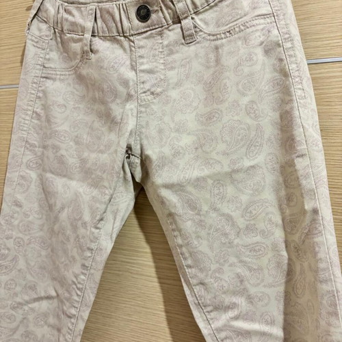 Fitted pants with paisley used, beige, size XS