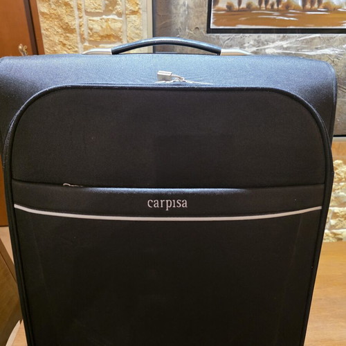 Carpisa 28" Travel Suitcase used, black semi-rigid fabric