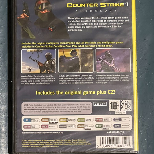 Counter-Strike 1 Anthology PC game factory sealed, collectible