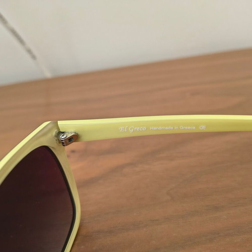 El Greco 9036 sunglasses used, unisex, black with yellow