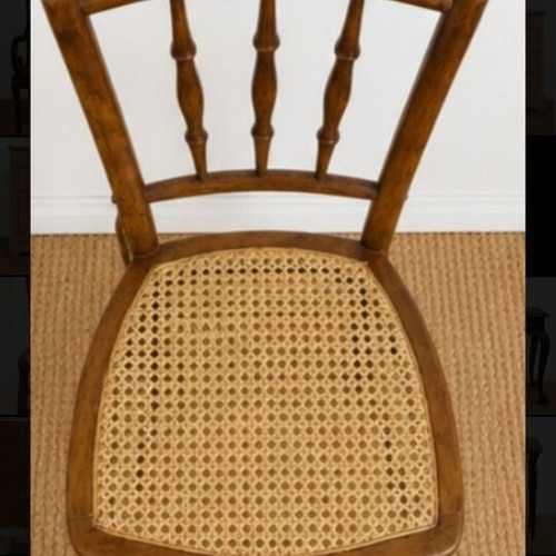 Classic Vienna Style Chairs Set of 4 Natural Wood with Cane