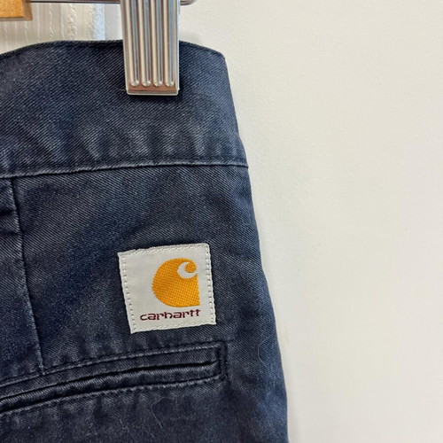 Carhartt Wip Presenter Bermuda mens shorts used, navy blue, size 28W