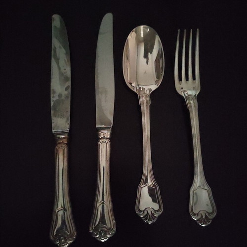 Christofle Silver-Plated Cutlery Set used, rare 80s design