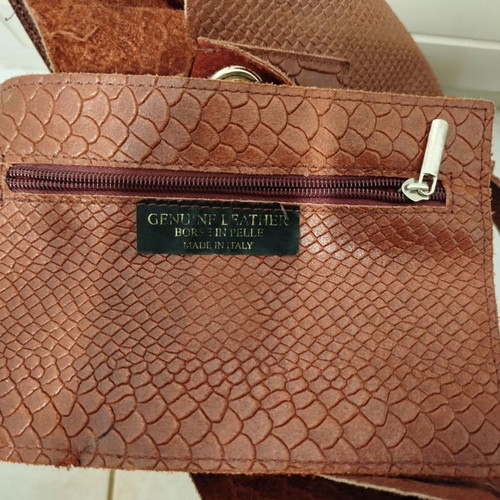 Bordeaux leather shoulder bag used, Italian