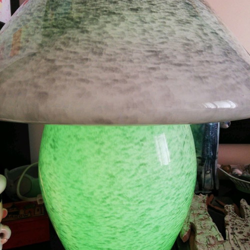 Glass table lamp used