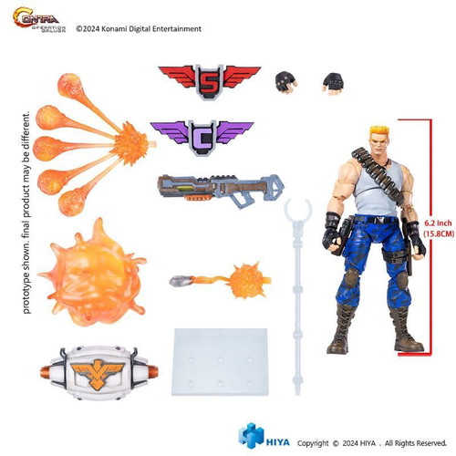 Hiya Toys Konami Contra Operation Galuga Bill Rizer 6" exquisite basic figure new