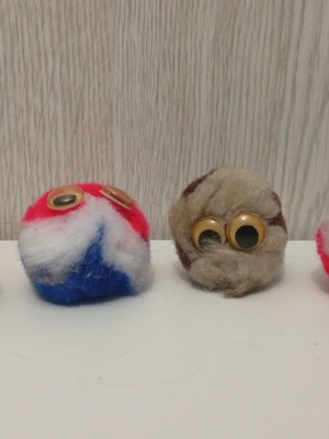 Vintage Psilikoko Fuzzy Balls Figures 80s-90s used