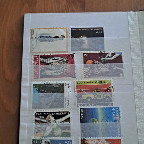 Greek Stamp Collection Album used, approx. 80 pieces