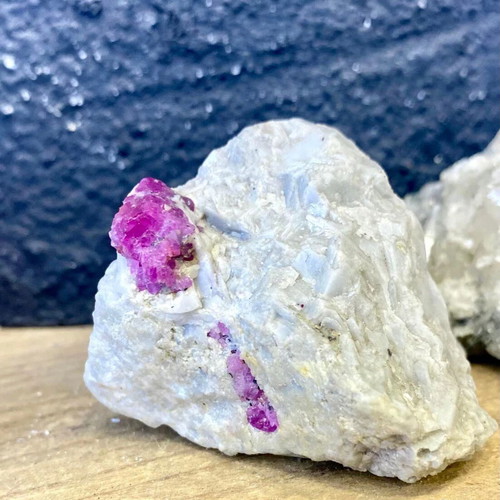Natural rare raw ruby specimen in feldspar new