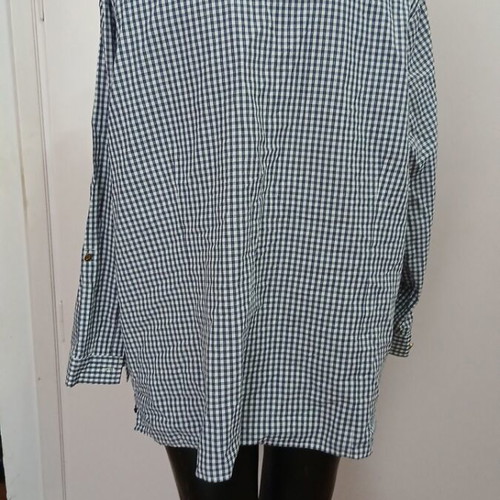 Men's checked shirt XL like new, white and blue