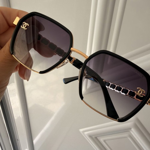Chanel women's sunglasses black and gold, new model