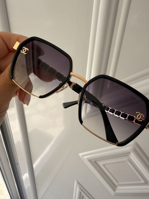Chanel women's sunglasses black and gold, new model