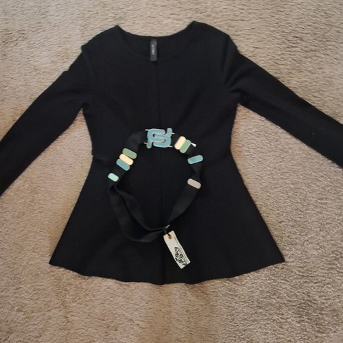 Marc Cain Long Black Blouse New With Fornarina Belt