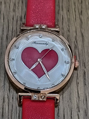 Women's Heart Red Rose Gold Quartz Watch