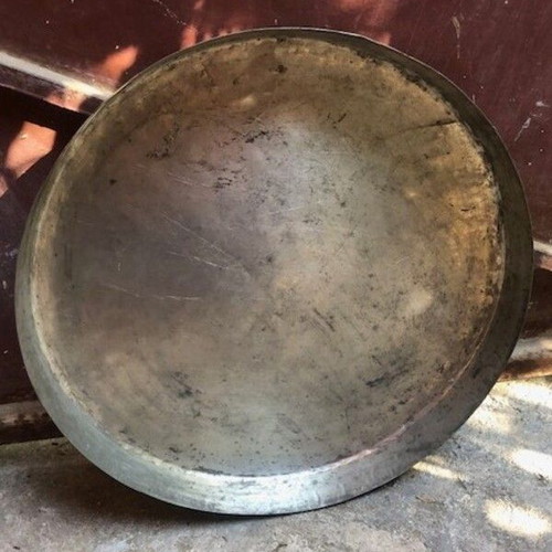 Copper decorative tray used, diameter 43 cm
