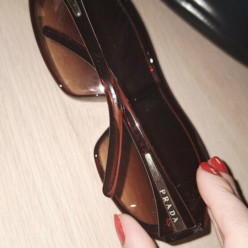 Prada sunglasses used, brown and red