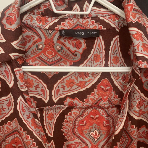 Mango dress XL with ethnic print in red shades like new