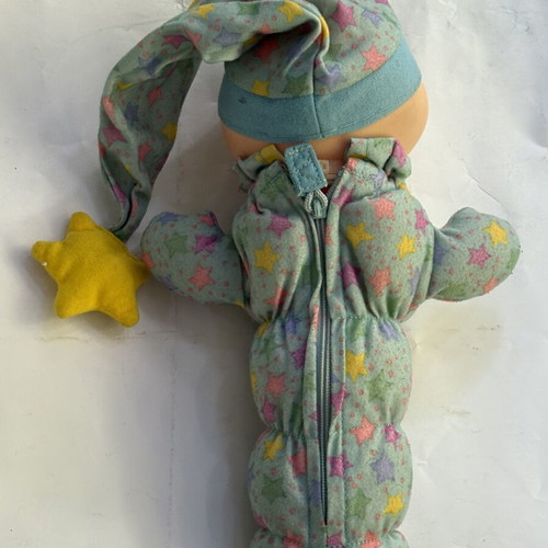 Agkalitsas doll used with rare outfit and face marks, 29 cm