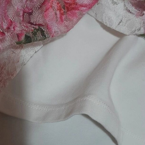 Ebita lace-effect T-shirt like new, white pink, size 152 cm