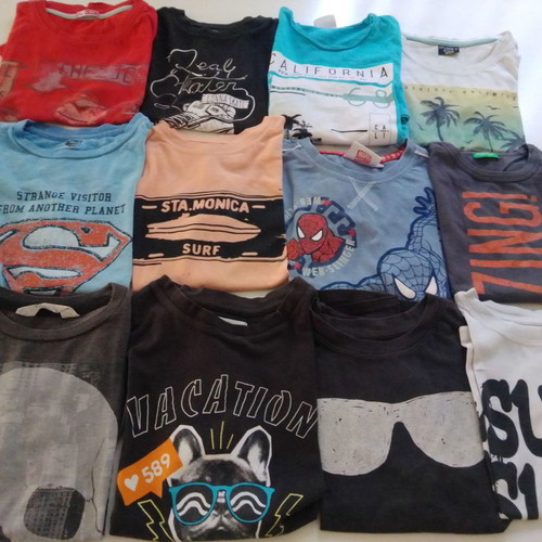 Benetton summer t-shirts used, pack of 12, branded size 5