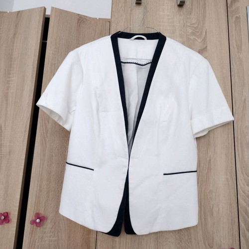 White jacket with blue trim like new, size M