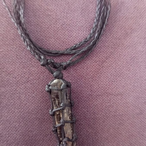 Tourmaline necklace new, raw black crystal protection