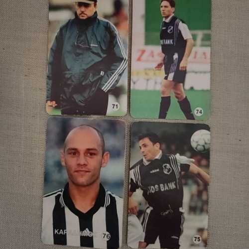 Ofi football cards used, Rainbow 98/99 set of 4