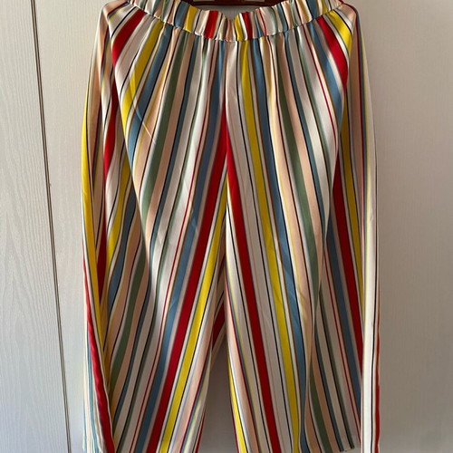 Zara zip culottes with colorful stripes, new