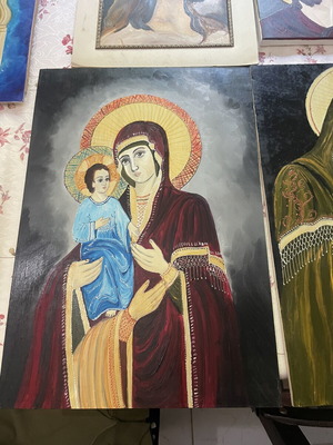 Oil painting on wood or fabric 70x50 cm