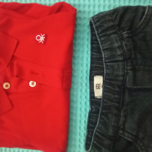 Baby clothing set 3-6 months, like new, Benetton polo and La Redoute jeans