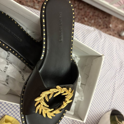 Makis Kotris leather sandals like new, size 37, black and gold