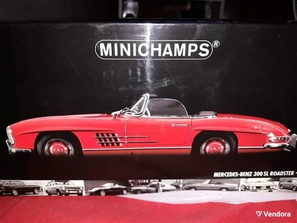  *RARE* 1957 MERCEDES-BENZ 300SL ROADSTER / MINICHAMPS / 1:18 - RED / DIECAST