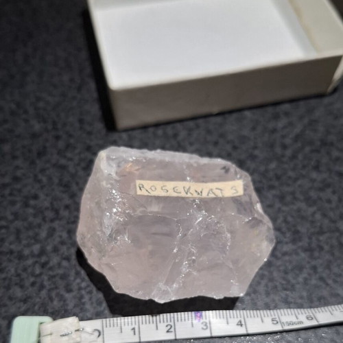Rose Quartz natural raw stone in gift box, like new