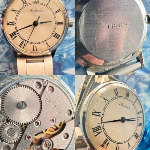 Vintage Soviet Raketa men's watch used, silver
