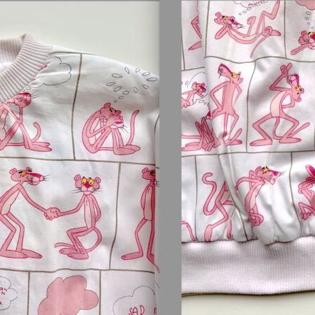 UNITED ARTISTS AMERICANWEAR PINK PANTHER Reversible Double Face Puffy Sweater Vintage Collectible