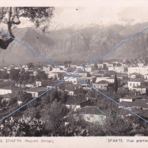 Sparta panoramic topographic postcard used