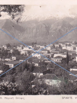 Sparta panoramic topographic postcard used