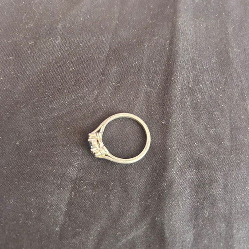 Silver vintage ring with black and white stones used