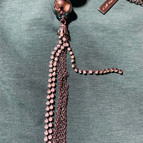 Pennyblack necklace like new with green stones and silver chain