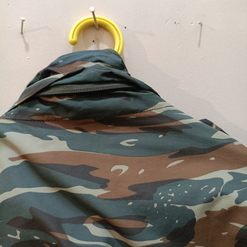 Waterproof Camouflage Jacket used, size S, brown and green